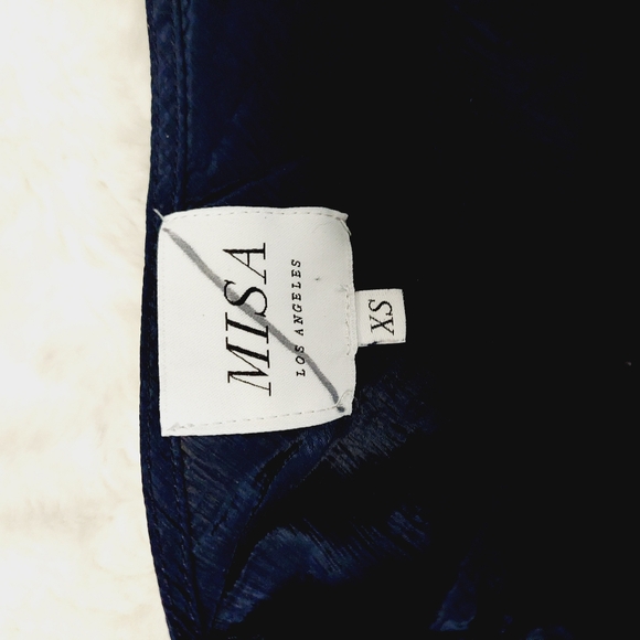 Misa Los Angeles Blue Tiered Ruffle Boho Bell Sleeve Peasant Blouse P924 - Picture 7 of 9